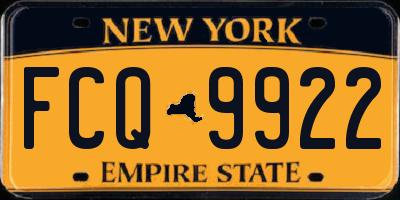 NY license plate FCQ9922