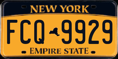NY license plate FCQ9929