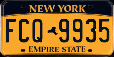 NY license plate FCQ9935