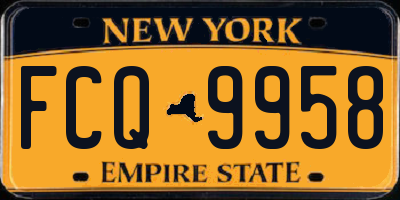 NY license plate FCQ9958