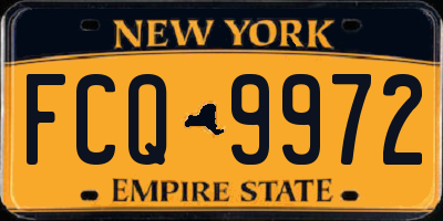 NY license plate FCQ9972