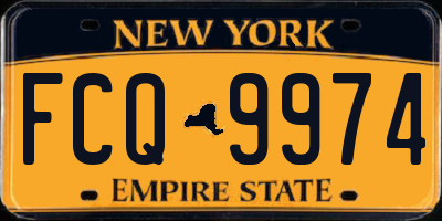 NY license plate FCQ9974