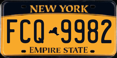 NY license plate FCQ9982