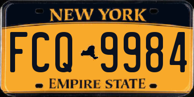 NY license plate FCQ9984