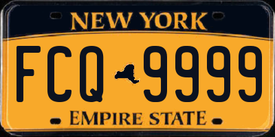 NY license plate FCQ9999