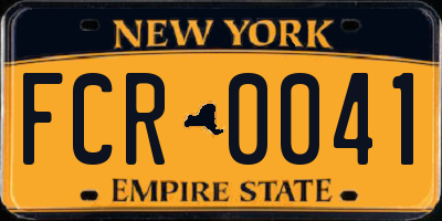 NY license plate FCR0041