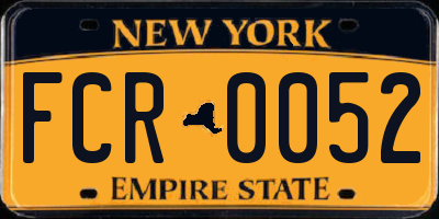NY license plate FCR0052