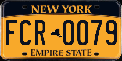 NY license plate FCR0079