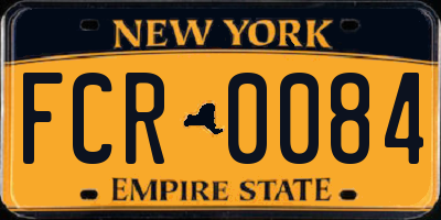 NY license plate FCR0084