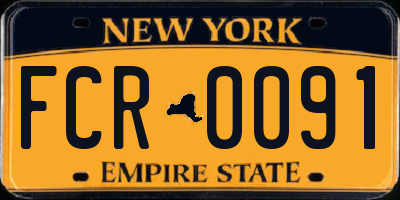 NY license plate FCR0091