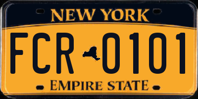 NY license plate FCR0101