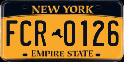 NY license plate FCR0126