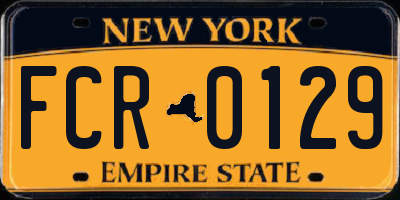 NY license plate FCR0129