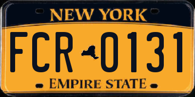 NY license plate FCR0131