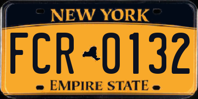 NY license plate FCR0132