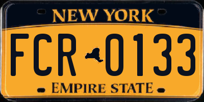 NY license plate FCR0133