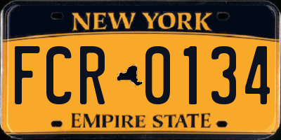 NY license plate FCR0134