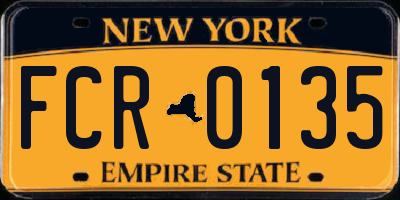 NY license plate FCR0135