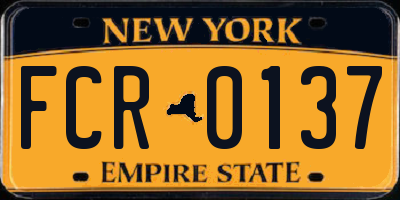NY license plate FCR0137