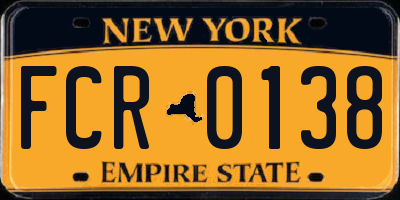 NY license plate FCR0138