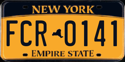 NY license plate FCR0141