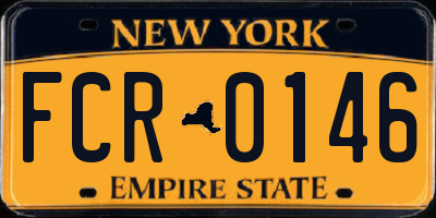 NY license plate FCR0146