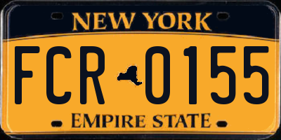 NY license plate FCR0155