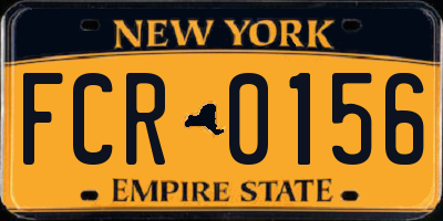 NY license plate FCR0156