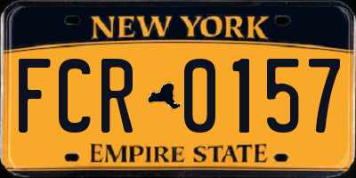 NY license plate FCR0157
