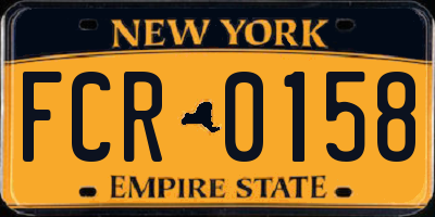 NY license plate FCR0158