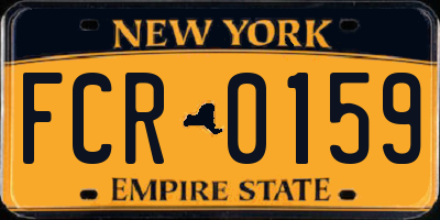 NY license plate FCR0159