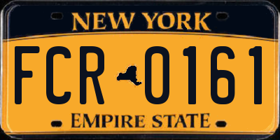 NY license plate FCR0161