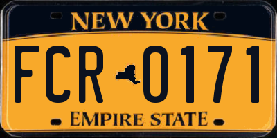 NY license plate FCR0171