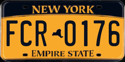 NY license plate FCR0176