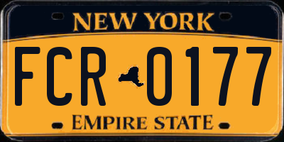 NY license plate FCR0177