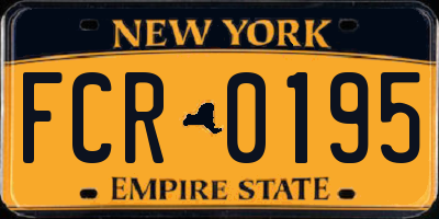 NY license plate FCR0195