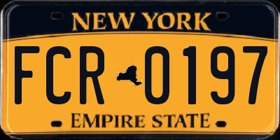 NY license plate FCR0197