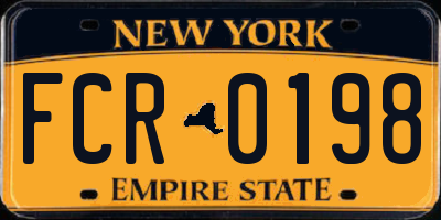 NY license plate FCR0198