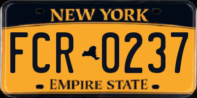 NY license plate FCR0237