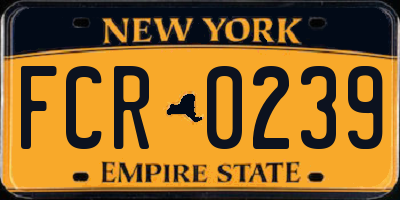 NY license plate FCR0239