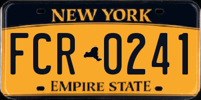 NY license plate FCR0241