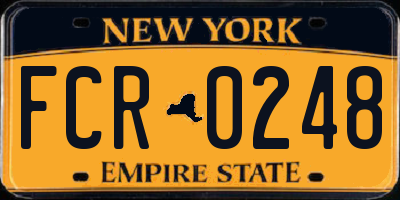 NY license plate FCR0248