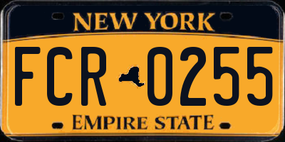 NY license plate FCR0255