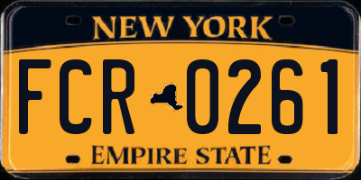 NY license plate FCR0261