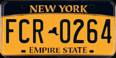 NY license plate FCR0264