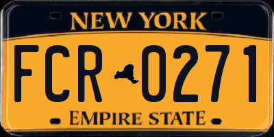 NY license plate FCR0271