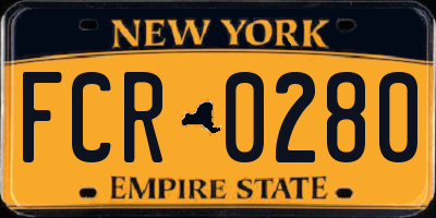 NY license plate FCR0280