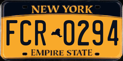 NY license plate FCR0294