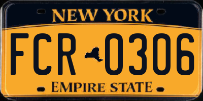 NY license plate FCR0306