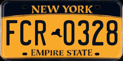 NY license plate FCR0328